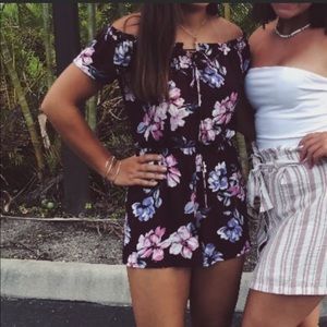 Purple Kendall & Kylie Floral Romper from Pacsun